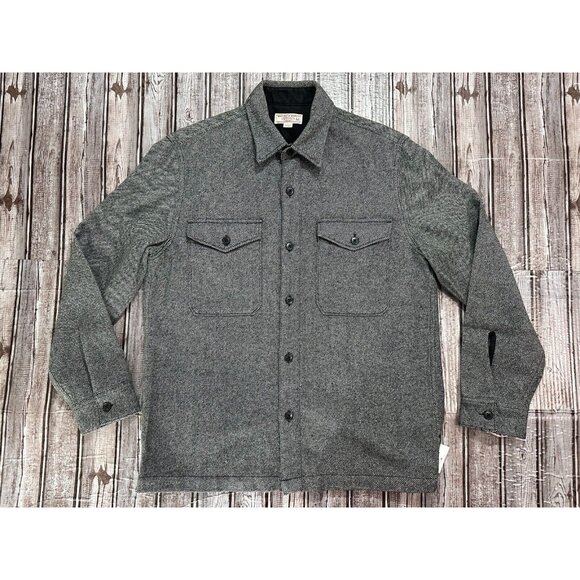 Wallace & Barnes Moon British Wool Flannel Shirt Jacket color grey size M
